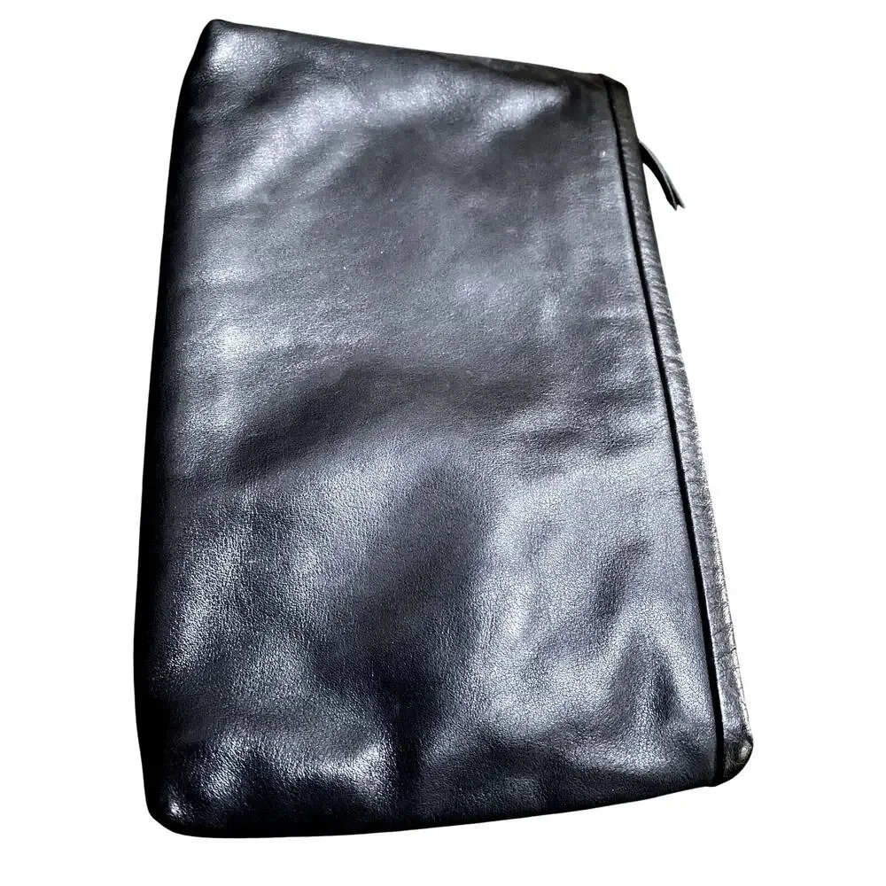 Vintage 1980s Anne‎ Klein for Calderon Lion Head Clutch Purse Black